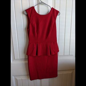 red peplum dress